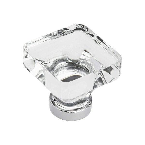 Amerock Glacio 1-3/8 in 35 mm Length Clear/Polished Chrome Cabinet Knob BP36653C26